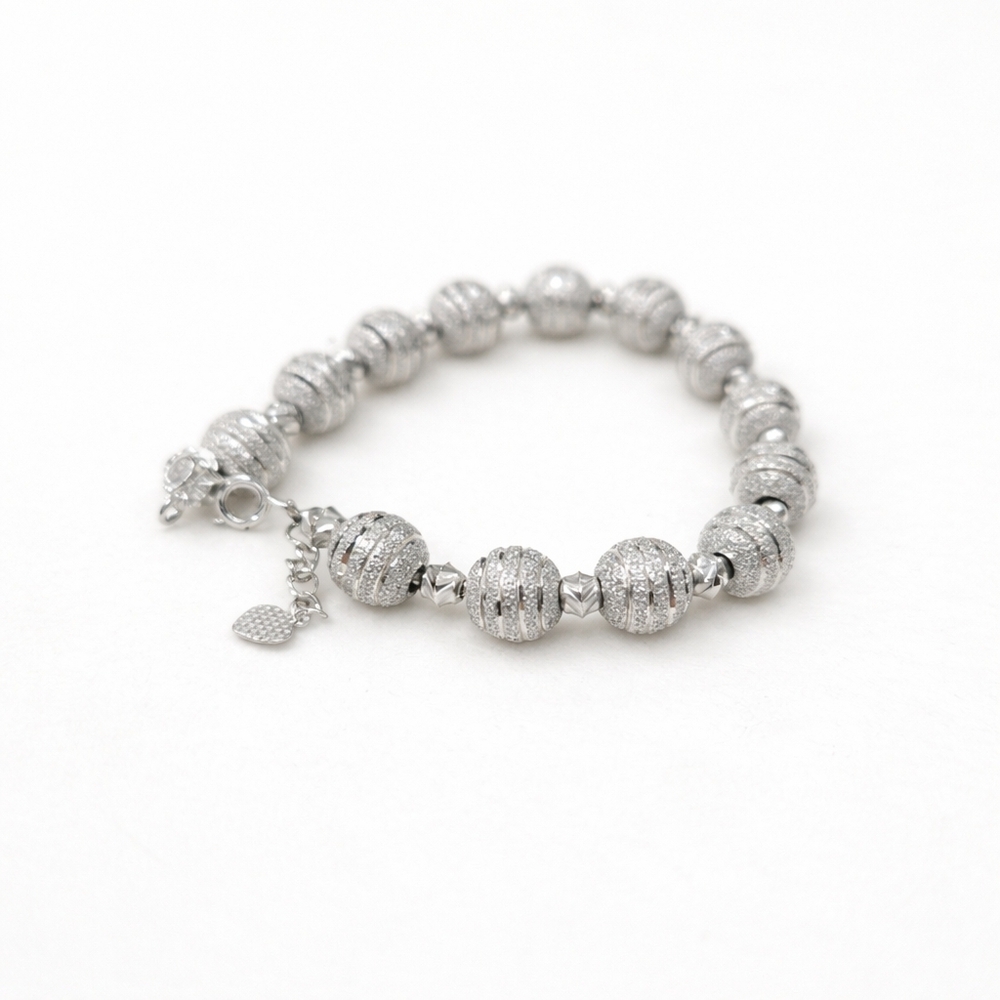 Elegant Silver Beaded Bracelet